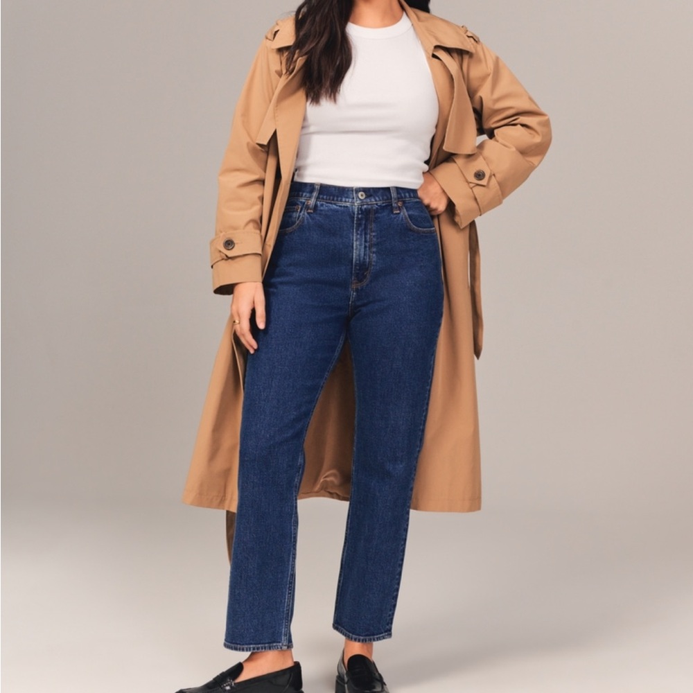 Ankle straight ultra high rise jeans